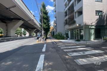 敷地北側の前面道路（西側から）