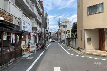 敷地の東側前面道路（南側から）