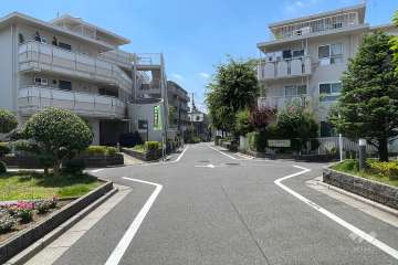 敷地の西側前面道路（北側から）