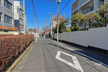 敷地の西側前面道路（南側から）