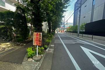 敷地西側の前面道路（北側から）