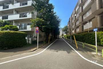 敷地東側の前面道路（南側から）