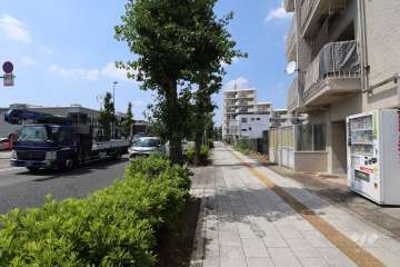 敷地西側の前面道路（南側から）