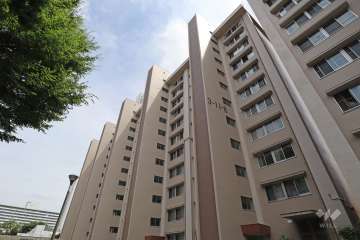 高島平第三住宅（板橋区高島平3-11-8）の外観（北西側から）