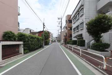 敷地北側の前面道路（西側から）