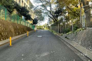敷地南側の前面道路（東側から）