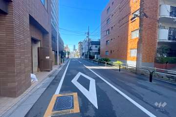 敷地の東側前面道路（北側から）
