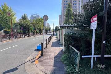 敷地の東側前面道路（北側から）