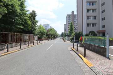敷地東側の前面道路（北側から）