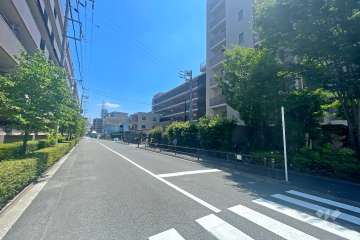 敷地の北側前面道路（西側から）