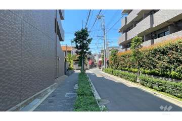 敷地の東側前面道路（南側から）