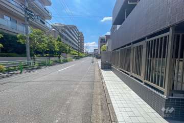 敷地北側の前面道路（西側から）