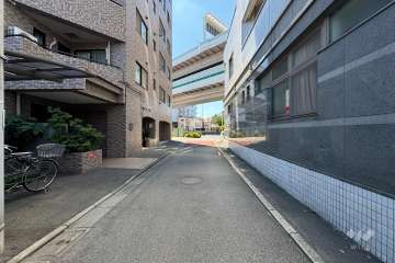 敷地の東側前面道路（北側から）