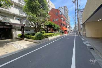 敷地の西側前面道路（北側から）