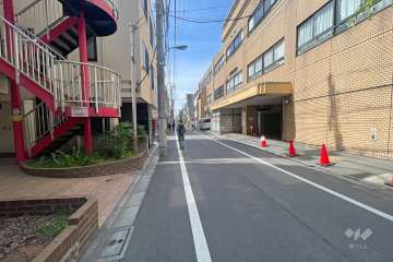 敷地の西側前面道路（南側から）