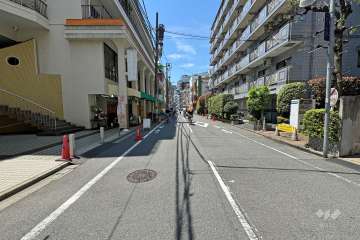 敷地西側の前面道路（北側から）