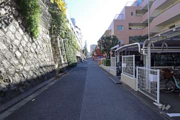 敷地北東側の前面道路（北西側から）