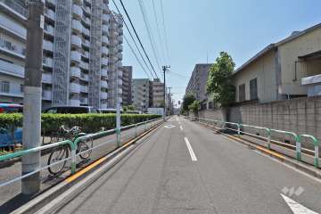 敷地北側の前面道路（東側から）