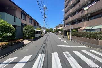 敷地の南側前面道路（東側から）