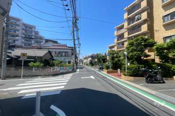 敷地の西側前面道路（南側から）