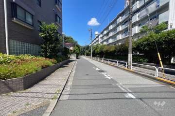 敷地の北側前面道路（東側から）
