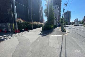 敷地南側の前面道路（西側から）