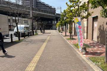 敷地の南側前面道路（東側から）