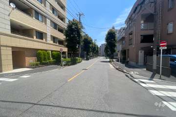 敷地の東側前面道路（北側から）