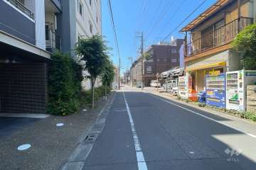 敷地の西側前面道路（北側から）