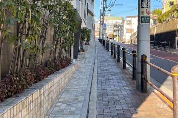 敷地東側の前面道路（南側から）