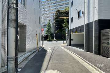 敷地の南側前面道路（東側から）