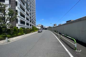 敷地南側の前面道路（西側から）