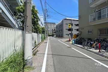 敷地の西側前面道路（南側から）