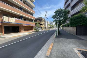 敷地の東側前面道路（北側から）