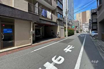敷地南側の前面道路（西側から）