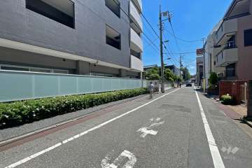 敷地北側の前面道路（西側から）