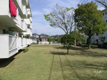 敷地南側の芝生の庭