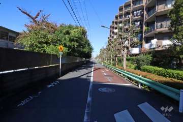 敷地西側の前面道路