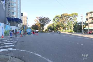 敷地東側の前面道路（南側から）