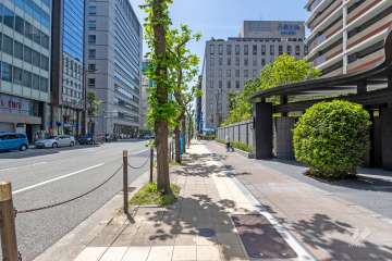 敷地東側の前面道路（北側から）