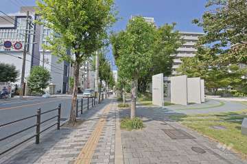 敷地の南側前面道路（東側から）