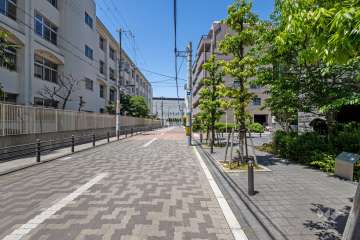 敷地南側の前面道路（東側から）