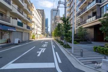 敷地北側の前面道路