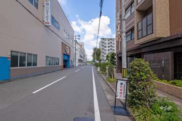 敷地西側の前面道路（南側から）