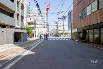 敷地の東側前面道路（南側から）