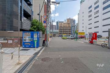 敷地南側の前面道路（西側から）