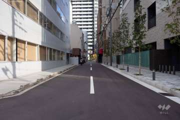 敷地北側の前面道路（西側から）