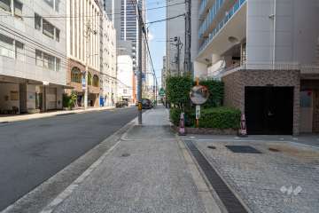 敷地南側の前面道路（西側から）