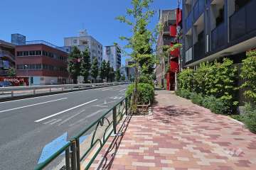 敷地南西側の前面道路（都道312号・目黒通り）