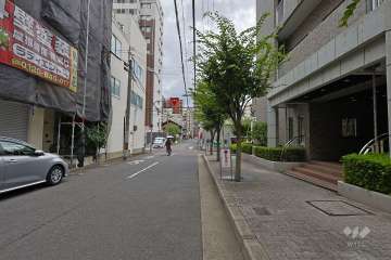 敷地東側の前面道路（北側から）